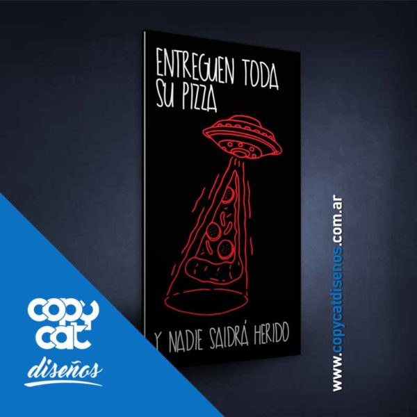 Cuadro Aliens - Entreguen toda su Pizza
