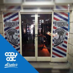 Vinilo Vidriera Barbería